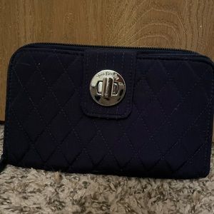 Vera Bradley Wallet - Navy - Quilted Microfiber - Turnlock